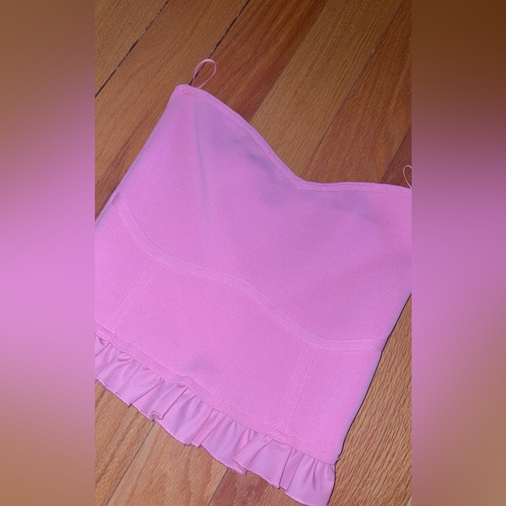 Altar'd State Pink Ruffled Bandeau Intimates